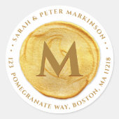 モノグラム差出人住所シール ラウンドシール (正面)