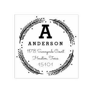 モノグラム差出人住所スタンプ ラバースタンプ