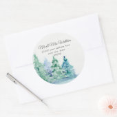 モノグラム差出人住所マウンテンレイクンパインツリーズ ラウンドシール (封筒)