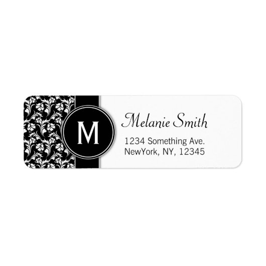 モノグラム差出人住所ラベルカスタムフローラ ラベル (正面)
