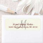 モノグラム差出人住所ラベル#FFFFF0 ラベル (インサイチュ)