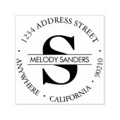 モノグラム差出人住所自墨加工ゴム印 セルフインキングスタンプ (デザイン)