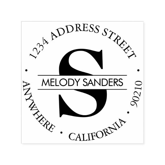 モノグラム差出人住所自墨加工ゴム印 セルフインキングスタンプ (デザイン)