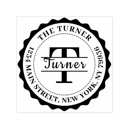 モノグラム差出人住所 セルフインキングスタンプ (デザイン)