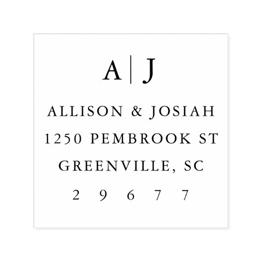 モノグラム差出人住所 セルフインキングスタンプ (デザイン)