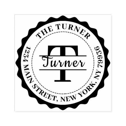 モノグラム差出人住所 ラバースタンプ (インプリント)