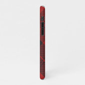 モノグラム市松模様にクリスマス赤バッファロープレイド iPhoneケース (左側)