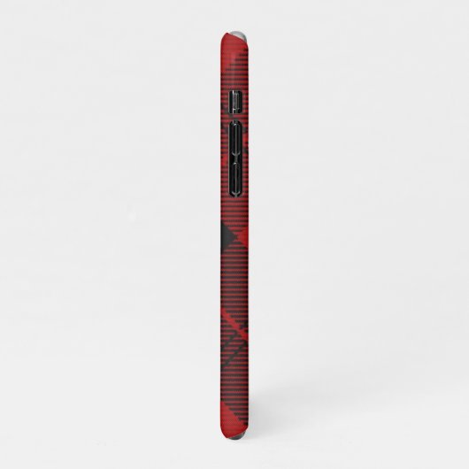 モノグラム市松模様にクリスマス赤バッファロープレイド iPhoneケース (左側)