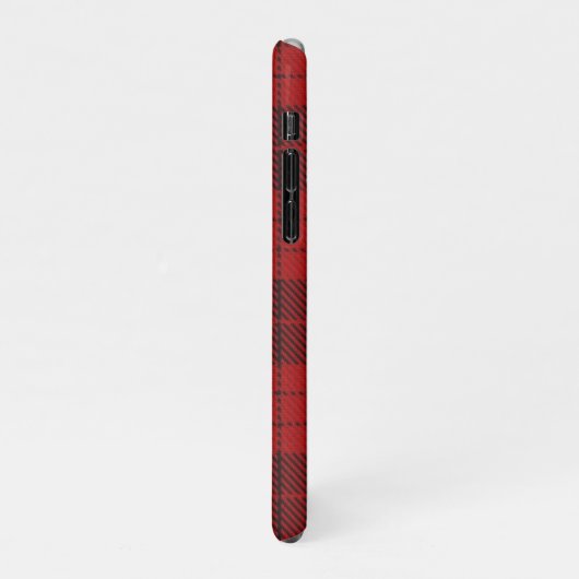 モノグラム市松模様にクリスマス赤バッファロープレイド iPhoneケース (左側)