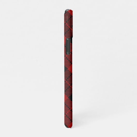 モノグラム市松模様にクリスマス赤バッファロープレイド iPhoneケース (右側)