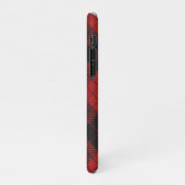 モノグラム市松模様にクリスマス赤バッファロープレイド iPhoneケース (左側)