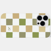 モノグラム市松模様にグリーンとベージュモダンパターン Case-Mate iPhoneケース (裏面 (横))