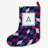 モノグラム市松模様にパタはっきりしたーン スモールクリスマスストッキング (裏面)