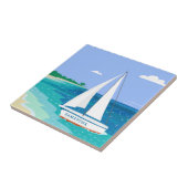 モノグラム帆船沿岸熱帯セラミックタイル タイル (側面)