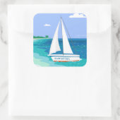 モノグラム帆船沿岸熱帯ビーチシール スクエアシール (バッグ)