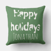 モノグラム幸せな休日かわいい兵士のくるみ割り クッション (裏面)