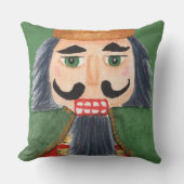 モノグラム幸せな休日かわいい兵士のくるみ割り クッション (正面)