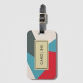 モノグラム幾何カラフル荷物モダンタグ ラゲッジタグ (正面縦)