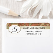 モノグラム幾何モダン金ゴールド/ブロンズ結婚ズ ラベル (インサイチュ)