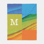 モノグラム幾何学カラフルデザイン フリースブランケット (正面)