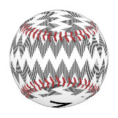 モノグラム幾何学ジグザグ模様2 野球ボール (裏面)