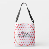 モノグラム幾何学模様 白 赤 水玉 クロスボディバッグ (裏面)