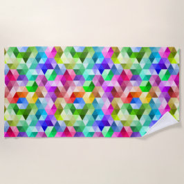 モノグラム幾何学的カラフル明るいビーチタオル ビーチタオル