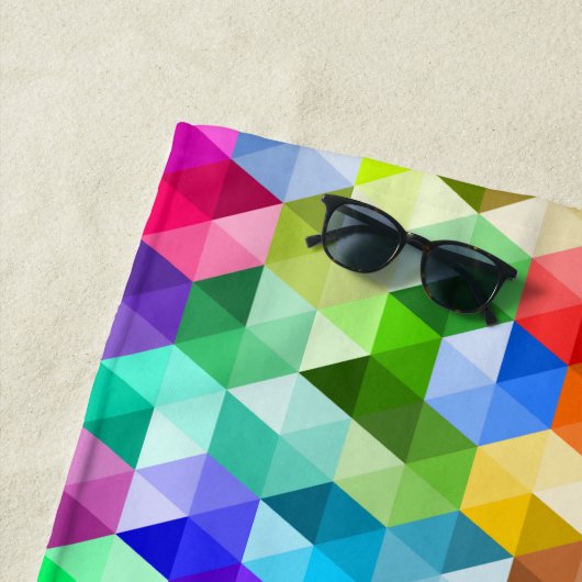 モノグラム幾何学的カラフル明るいビーチタオル ビーチタオル (インサイチュ)