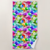 モノグラム幾何学的カラフル明るいビーチタオル ビーチタオル (正面)