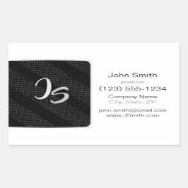モノグラム幾何学的トレンディーブラックパターン 長方形シール
