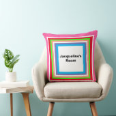 モノグラム幾何学的ピンクグリーンレッド クッション (椅子)