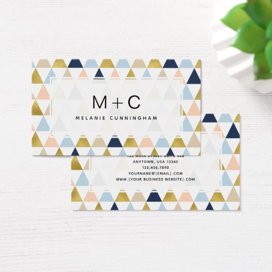 モノグラム幾何学的名刺 (デスク)