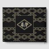 モノグラム幾何結婚ゲストブック ゲストブック (裏面)