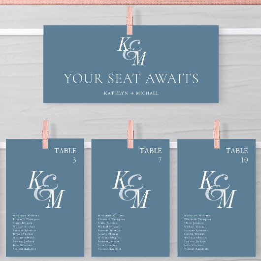 モノグラム座席表カードダスティブルークラシック 招待状