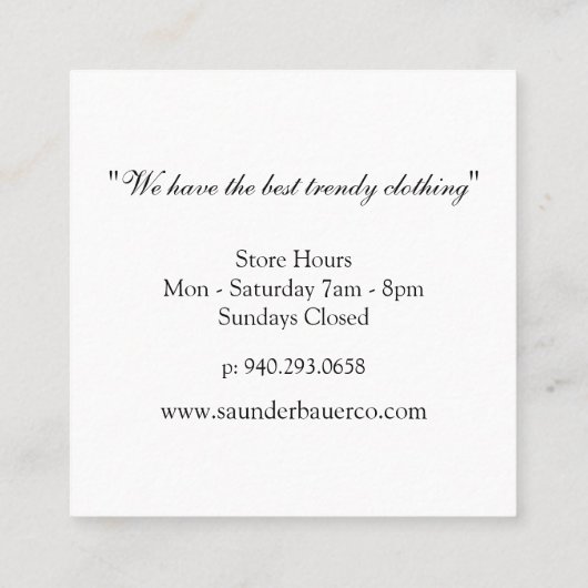 モノグラム強化パディング スクエア名刺 (裏面)