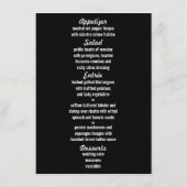 モノグラム愛カップルの結婚式メニューカード メニュー (裏面)