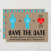 モノグラム愛カップルは日付カードを救います セーブザデート (正面/裏面)