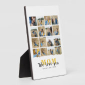モノグラム愛パーソナライズされたママ16家族の写真 フォトプラーク (側面)