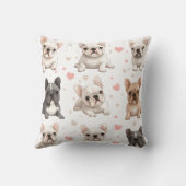 モノグラム愛パーソナライズされた愛ブルドフランスのッグ クッション (裏面)