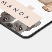 モノグラム愛パーソナライズされた愛ブルドフランスのッグ デスクマット (コーナー)