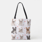 モノグラム愛パーソナライズされた愛ブルドフランスのッグ トートバッグ (裏面)