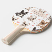 モノグラム愛パーソナライズされた愛ブルドフランスのッグ 卓球ラケット (正面アングル)