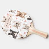 モノグラム愛パーソナライズされた愛ブルドフランスのッグ 卓球ラケット (横)