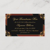 モノグラム感動的な高貴ブラックブラウン金ゴールド 名刺 (裏面)