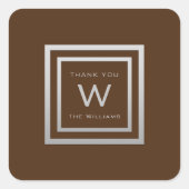 モノグラム感謝していグレーシルバーフレームVIP結婚ズブラウン スクエアシール (正面)