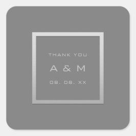 モノグラム感謝していグレーフレーム銀のグ結婚レイVIP スクエアシール