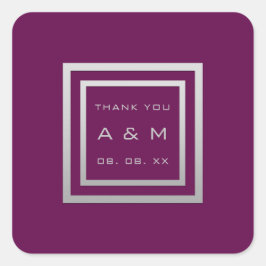 モノグラム感謝していグレーフレーム銀のマ結婚ルサラ スクエアシール