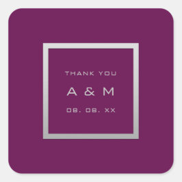 モノグラム感謝していグレーフレーム銀のマ結婚ルサラ スクエアシール