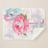 モノグラム手フラミ色彩の鮮やかンゴ シェルパブランケット (正面(横))