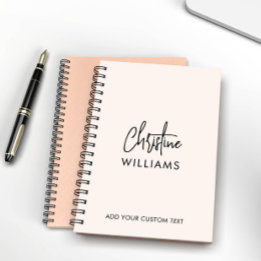 モノグラム手書きスクリプト署名赤面ピンク プランナー手帳